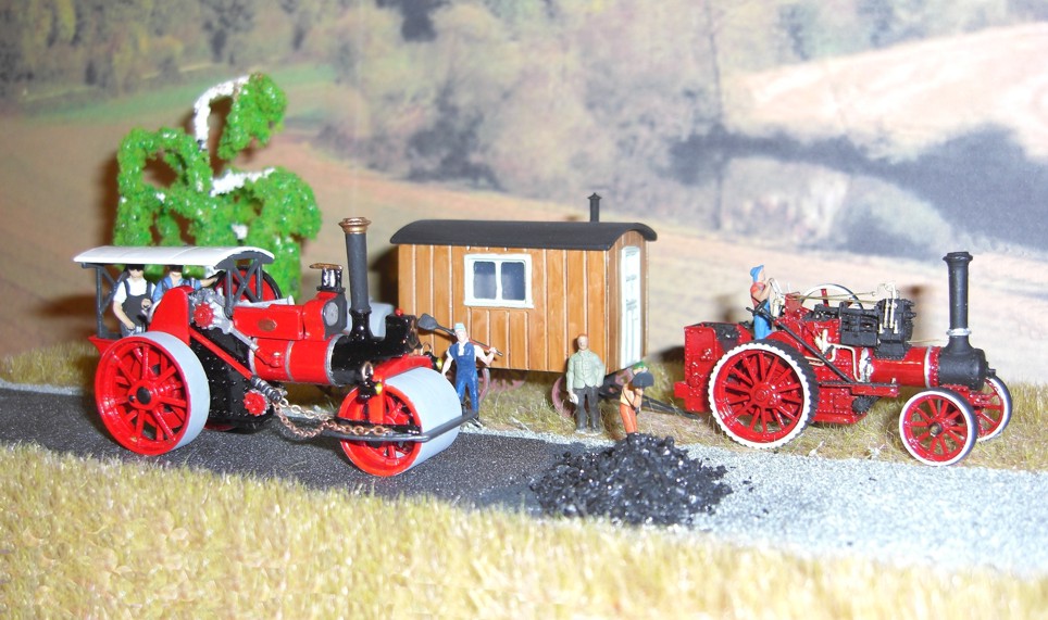 Aveling & Porter beim Straenbau